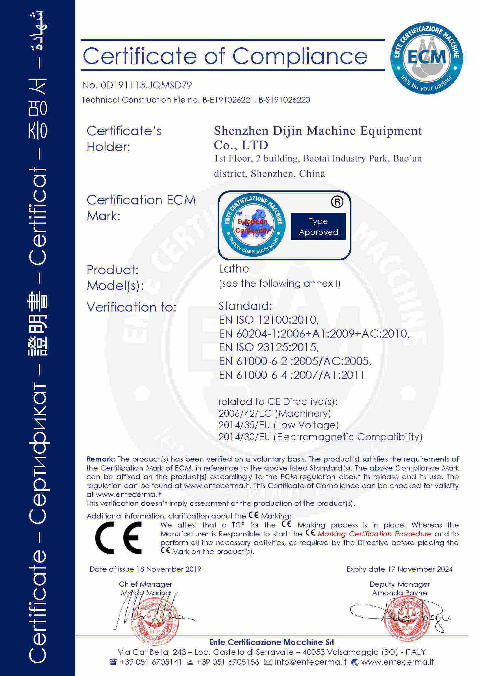 CE Certificate